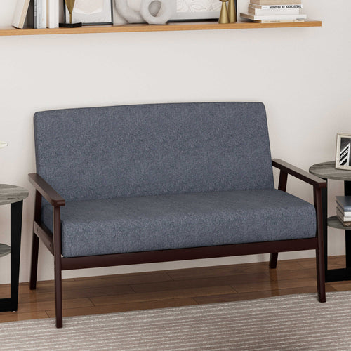 Bahamas Dark Gray Linen Fabric Loveseat