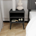 Claude Mid Century Style End Table with Wood Legs, Espresso