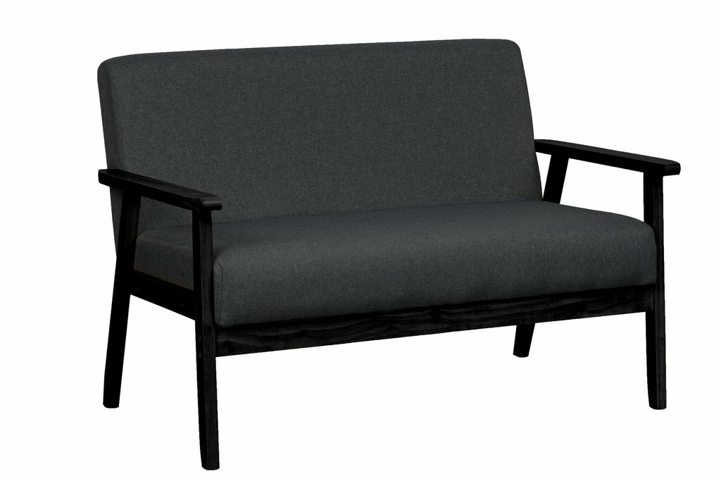 Bahamas Dark Gray Linen Fabric Loveseat