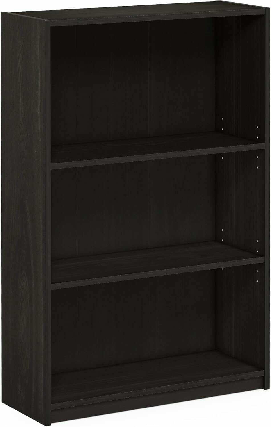 JAYA Simple Home 3-Tier Adjustable Shelf Bookcase, Espresso