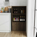 JAYA Kitchen Storage Shelf with Cabinet, Columbia Walnut