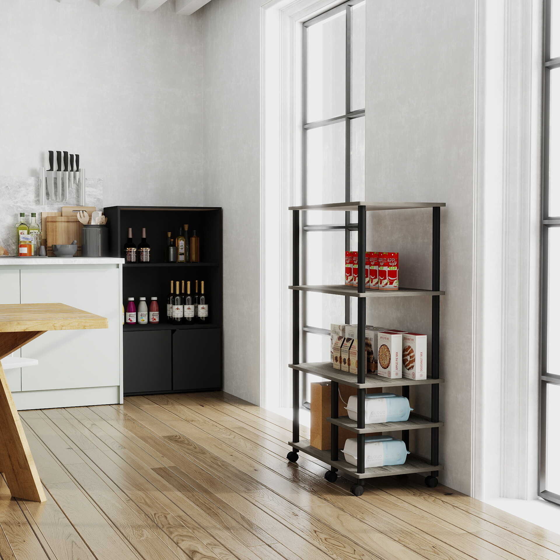 Darkwood Duo Kitchen Storage Cabinet Set